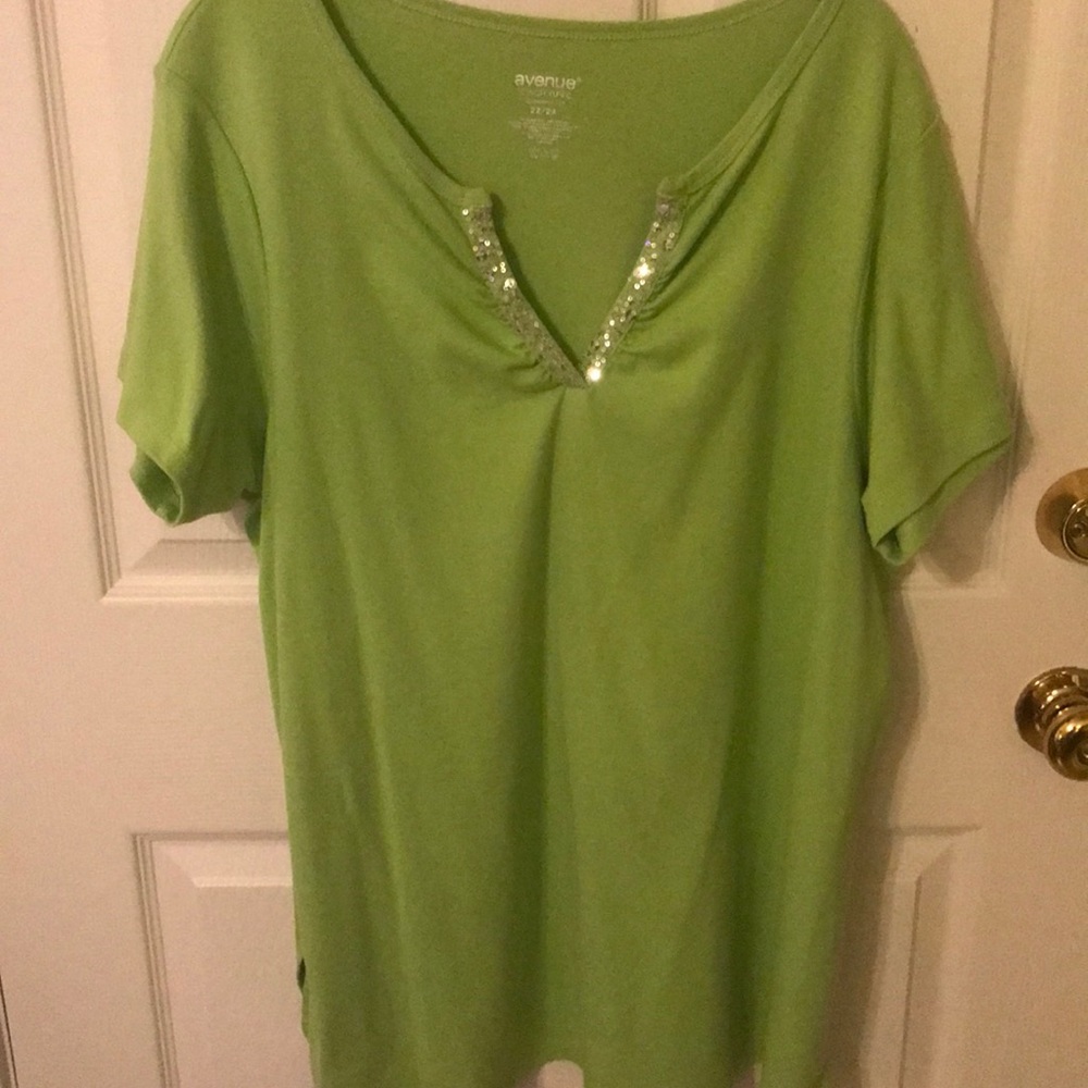 Mint green top.  Plus Size